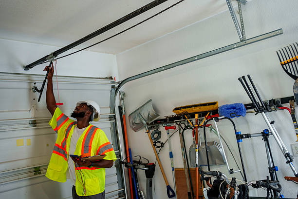 Professional Garage Door Panel Replacement technician working in Crandall, TX